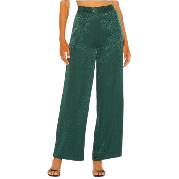 L space Harlow Pant High Waist Wide Leg Jade Green Size 0 - Picture 1 of 16